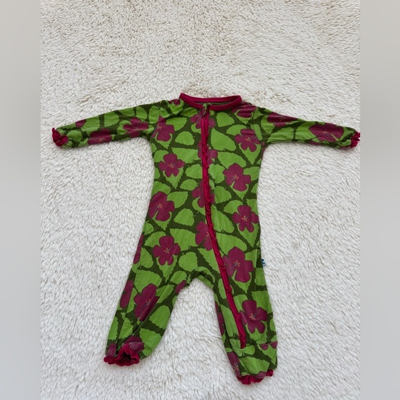 Girls 0-3 months Kickee pants bamboo pajamas - Picture 2 of 4